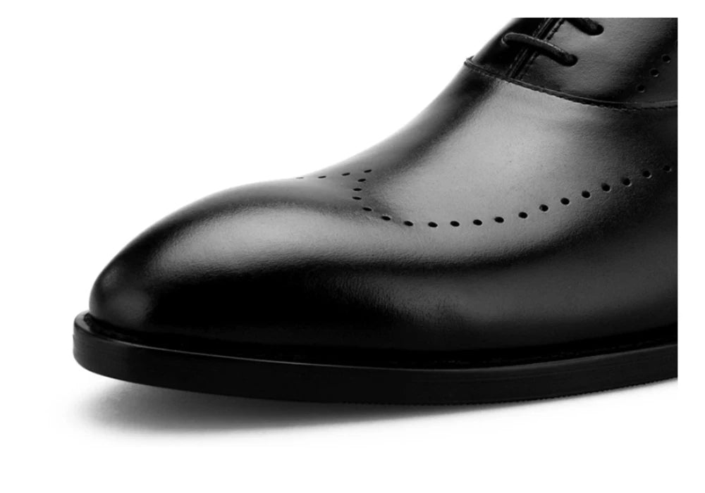 Vollnarbenleder Business Oxford Schuhe für Herren Formelle Derby-Schuhe Alltagskleidung