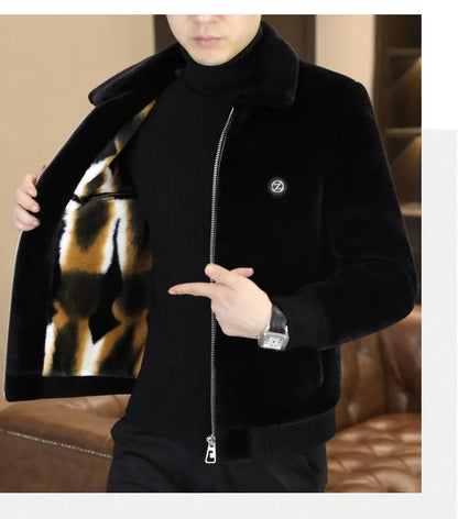Winter Faux Fur Jacket for Men Thick Warm Fur Integrated Jacket High-quality Casual Business Windbreaker coats men clothing