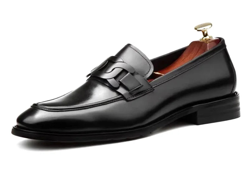 Hochwertige Metallschnalle Lederschuhe Für Herren Luxuriöse Slip-on Echtes Leder Business Formelle Schuhe Bräutigam Hochzeitsschuhe