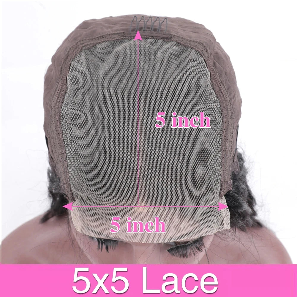 13x6 HD Transparent Bone Straight Lace Frontal Wigs 5x5 Glueless Wear and Go Human Hair Wig 220 Density for Women 30 40 Inch