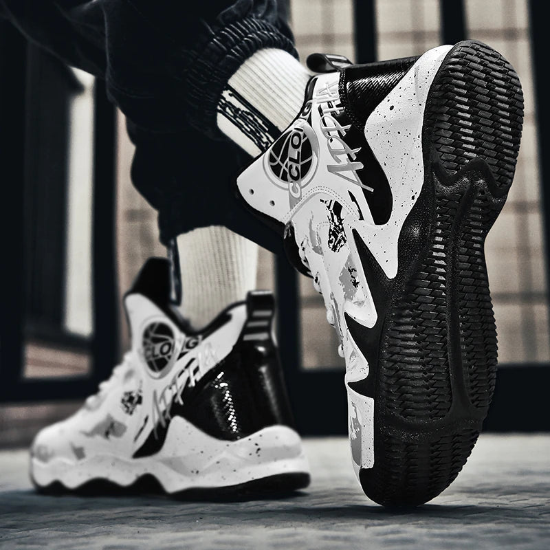 Basketball shoes men breathable non-slip springback shock absorption sports shoes college professional training boots