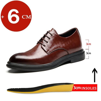 Elevator Shoes Men Dress Shoes 3/6/8 cm Men Formal Shoes Winter/Spring Classic Business Luxury Men Oxfords Footwear Suit Shoes
