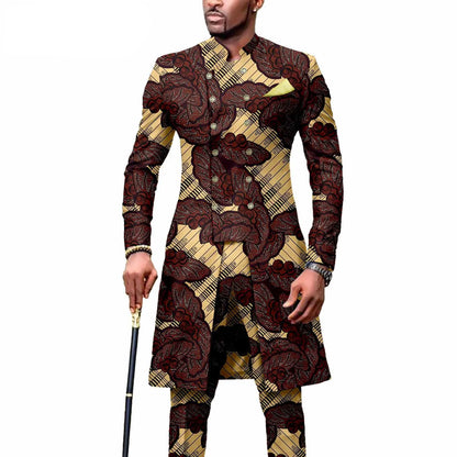 New Casual African Fashion Men's Suit Slim Two-piece Set    Pant Sets Ropa Para Hombres  suits for men