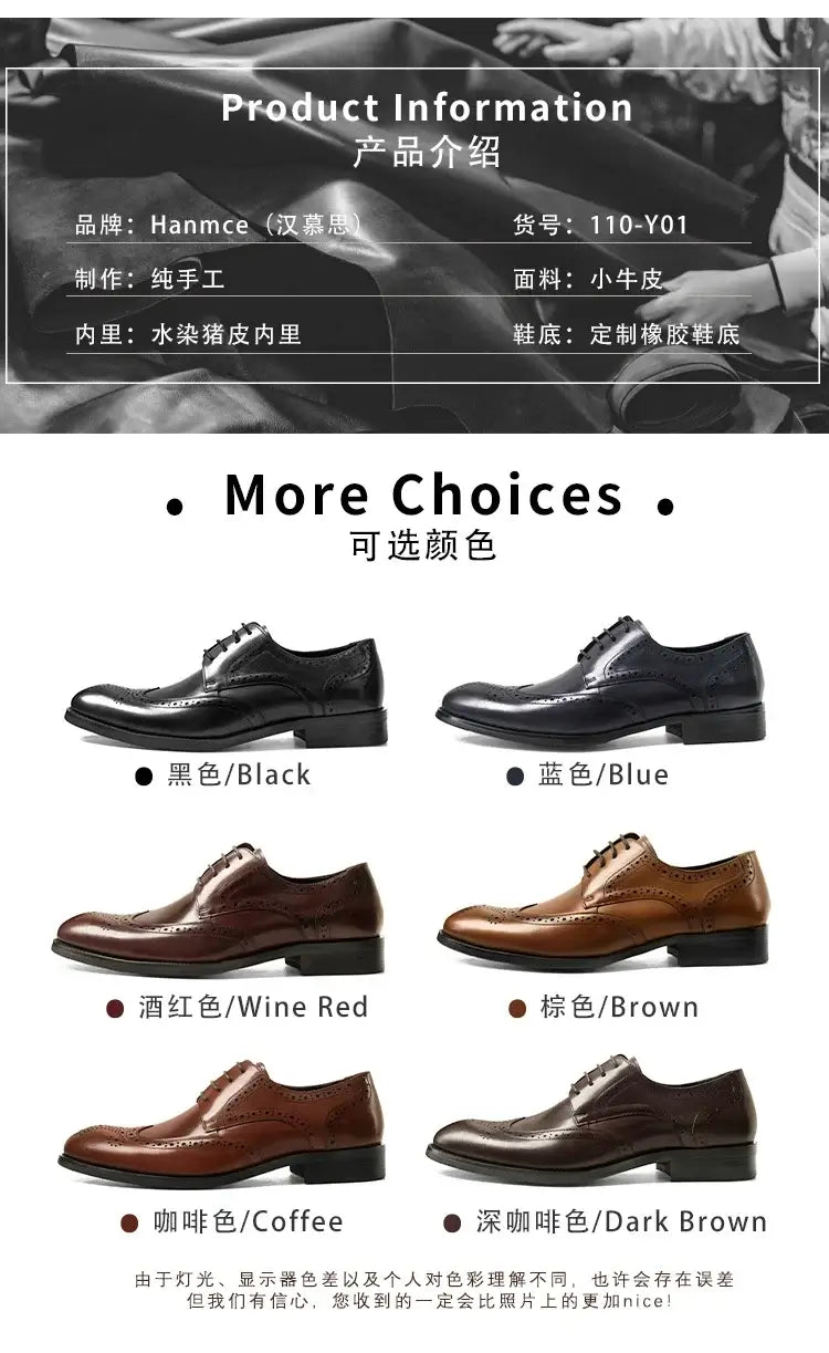 Hanmce Schuhe für Herren mit kostenlosem Versand, mehrfarbig, modisch, atmungsaktiv, Business, Hochzeit, Brogues