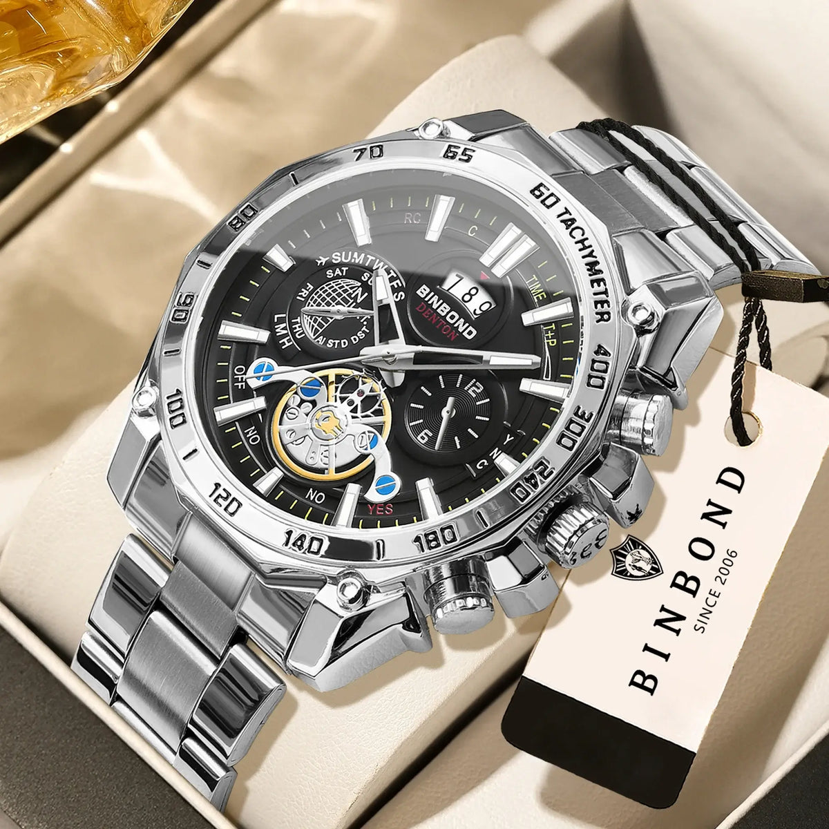 BINBOND Luxury Quartz Watches For Men Luminous Waterproof Auto Date Precise Durable Men's Watch Sports & Business Fashion Reloj