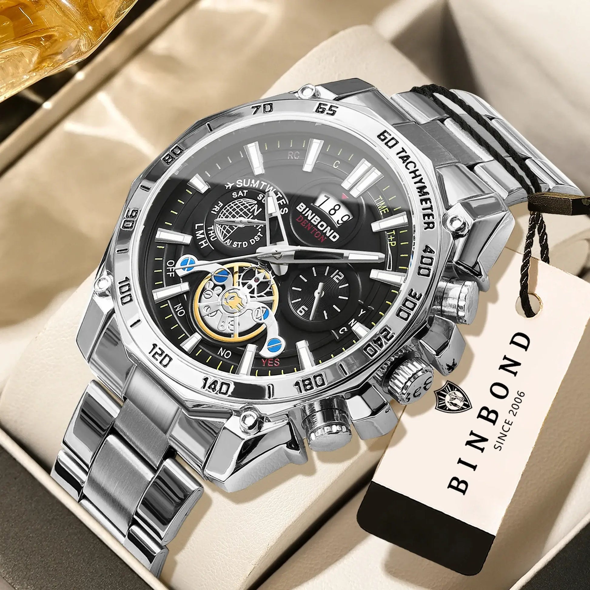 BINBOND Luxury Quartz Watches For Men Luminous Waterproof Auto Date Precise Durable Men's Watch Sports & Business Fashion Reloj