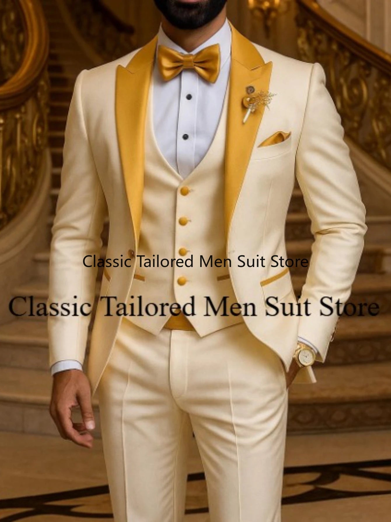 Quality Men's Suit  Fit Tuxedo 3 Pieces Suit Dress Wedding Work & Party