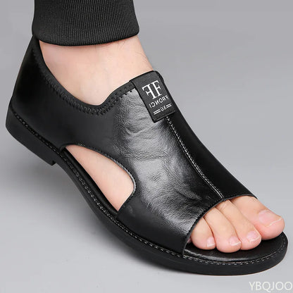 Roman Sandals Summer new Men's Shoes Casual anti-skid driving leather shoes Breathable trendy soft soled Male sandals Homme
