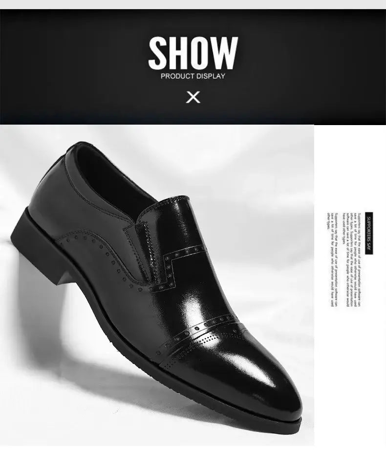 Big Size Dress Shoes for Men Solid Color Summer Autumn Fashion Business Casual Shoes Male British Style Cow Leather Shoe Man