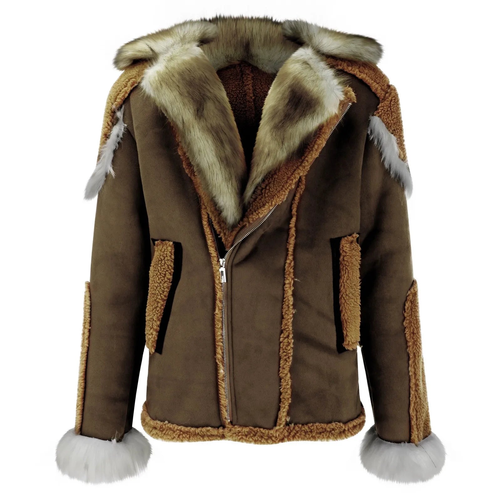 Zippered Cardigan Sweaters For Men Men Plus Size Faux ' Lapel Long Sleeve Padded Leather Jacket Vintage Style Thicken 남자 가디건
