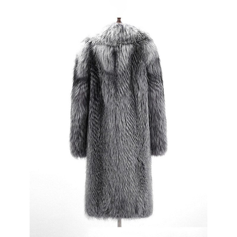 PFHQ 2023 Men's Loose Trendy Imitation Mink Hair Coat New Fashion Faux Fur Fox Long Big Size Male Clothes Free Shipping 21Q4429