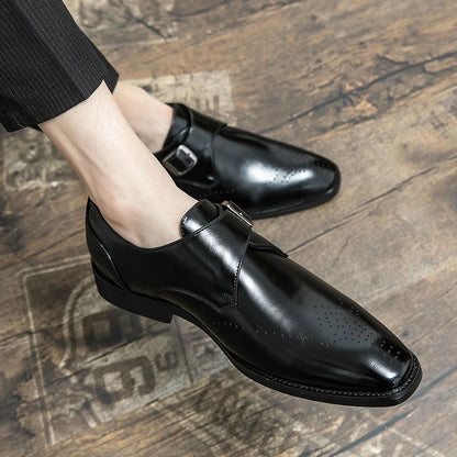Men's Leather Slip-On Loafers – Casual Dress Shoes