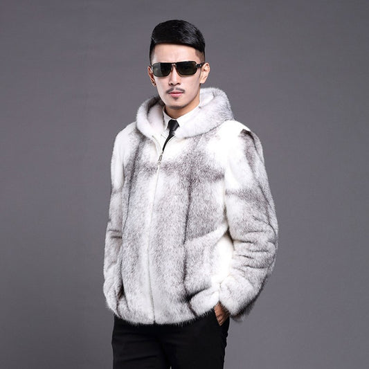 Luxury Winter Warm Faux Fur Coat Men Hooded Thick Fur Coat Jacket Plus Size Branded Zipper Designer Men's Clothing Slim Jackets