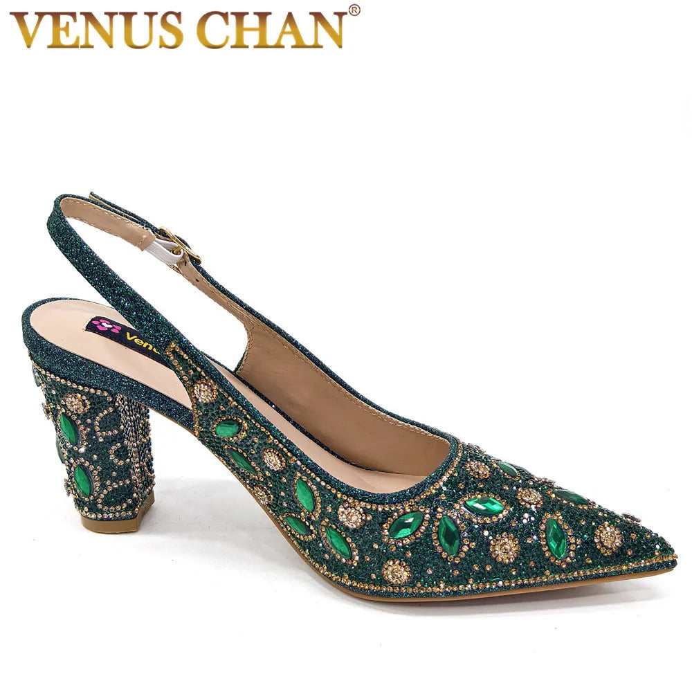 New High-Heeled Wedding Women's Shoes Adorned With Rhinestones For Women To Wear Pointed Women's Party Shoes