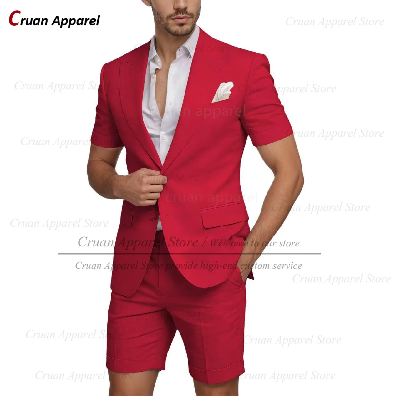 Beach Linen Men Suit Shorts Slim Fit Formal Best Man Groom Wedding Dress Tuxedo Casual Short Sleeve Blazer Pants 2 Pieces 2026
