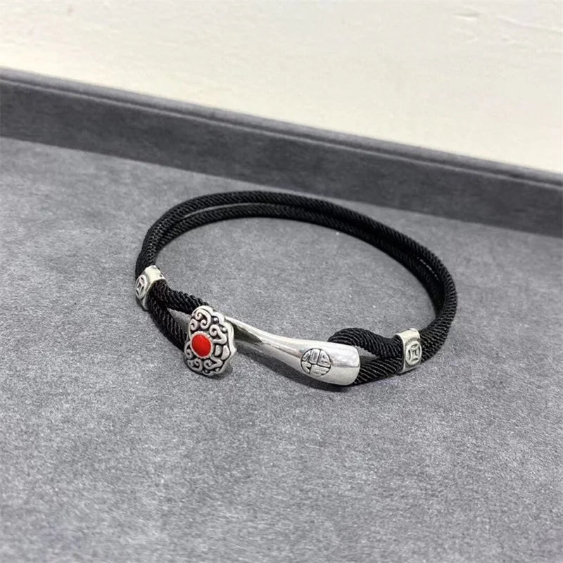 Sterling Silver Bracelet S925 Gift For Men and Women DIY Originality Charm Festival Retro Jewelry