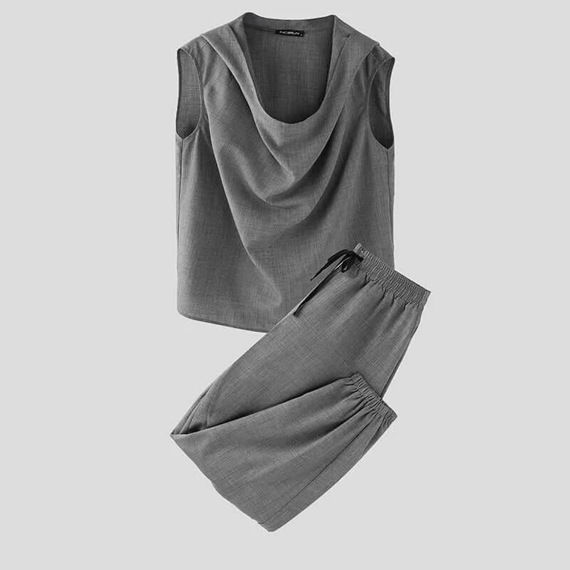 2024 Street Fashion Zweiteiler INCERUN Herren Casual Einfarbige Outfits Pendler American Style Oversize 2-teilige Sets