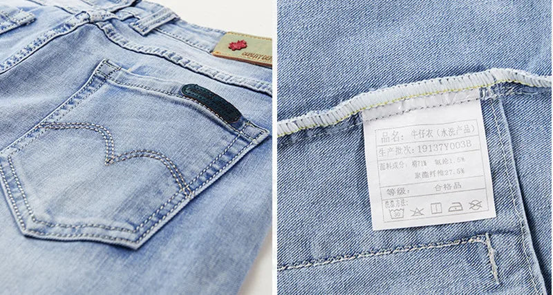 Frühling Herbst Denim Anzug Herren Slim Micro-Stretch Zweiteiler Frühling und Herbst Jacke Jeans