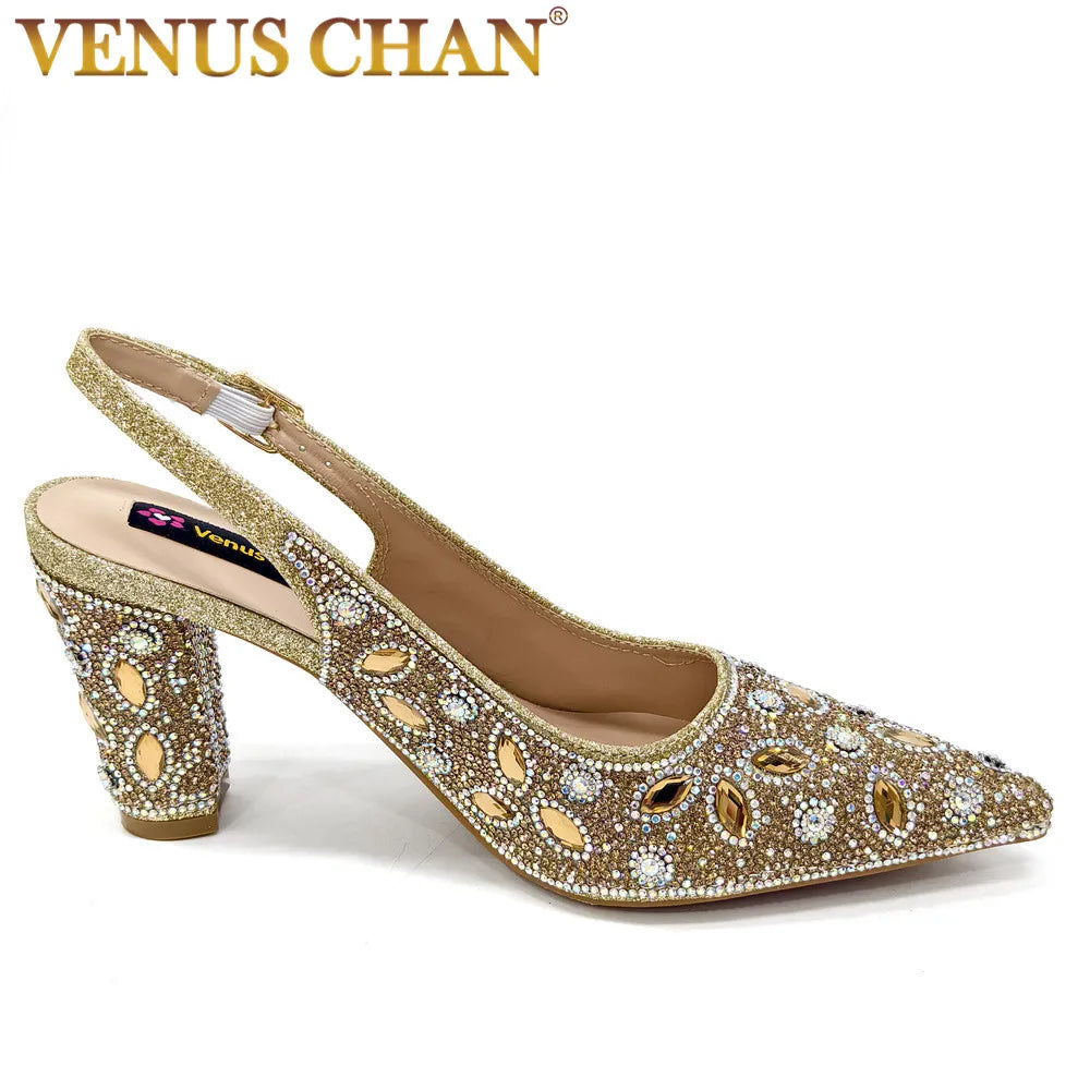 New High-Heeled Wedding Women's Shoes Adorned With Rhinestones For Women To Wear Pointed Women's Party Shoes