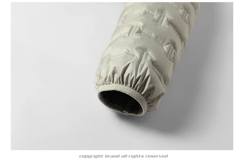 Winter White Down Jacket Men Graphene Self-heating Windproof Pleated Hooded Puffer Jackets Casual Warm Down Coats Male Clothing