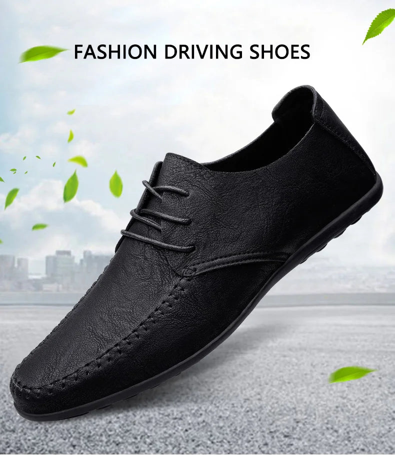 Leder Herrenschuhe Mode Formelle Herrenschuhe Mokassins Italienische Atmungsaktive Herren Loafer Schwarz Übergröße 38-47