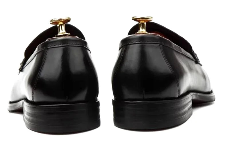 Hochwertige Metallschnalle Lederschuhe Für Herren Luxuriöse Slip-on Echtes Leder Business Formelle Schuhe Bräutigam Hochzeitsschuhe