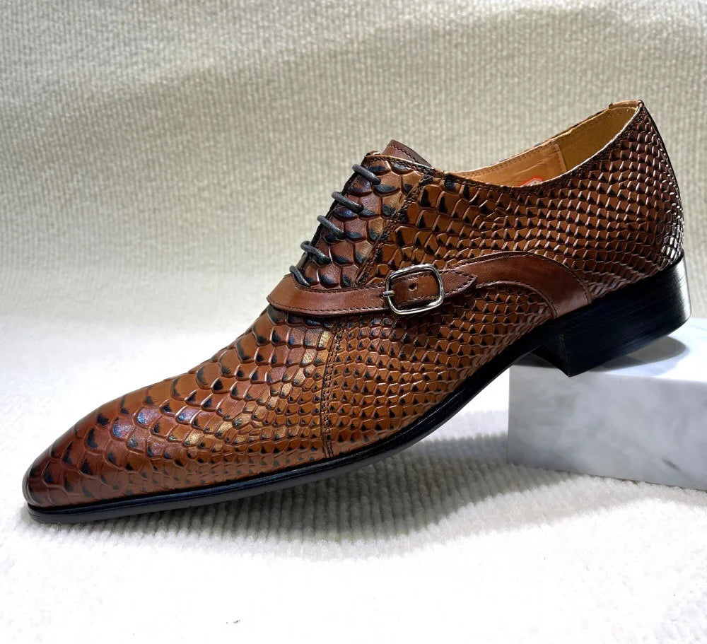 Mens Business Leather Dress Shoes Formal Oxford Lace-Up Comfortable Non-Slip Rubber Sole Office Casual Breathable EU/US Sizes UK