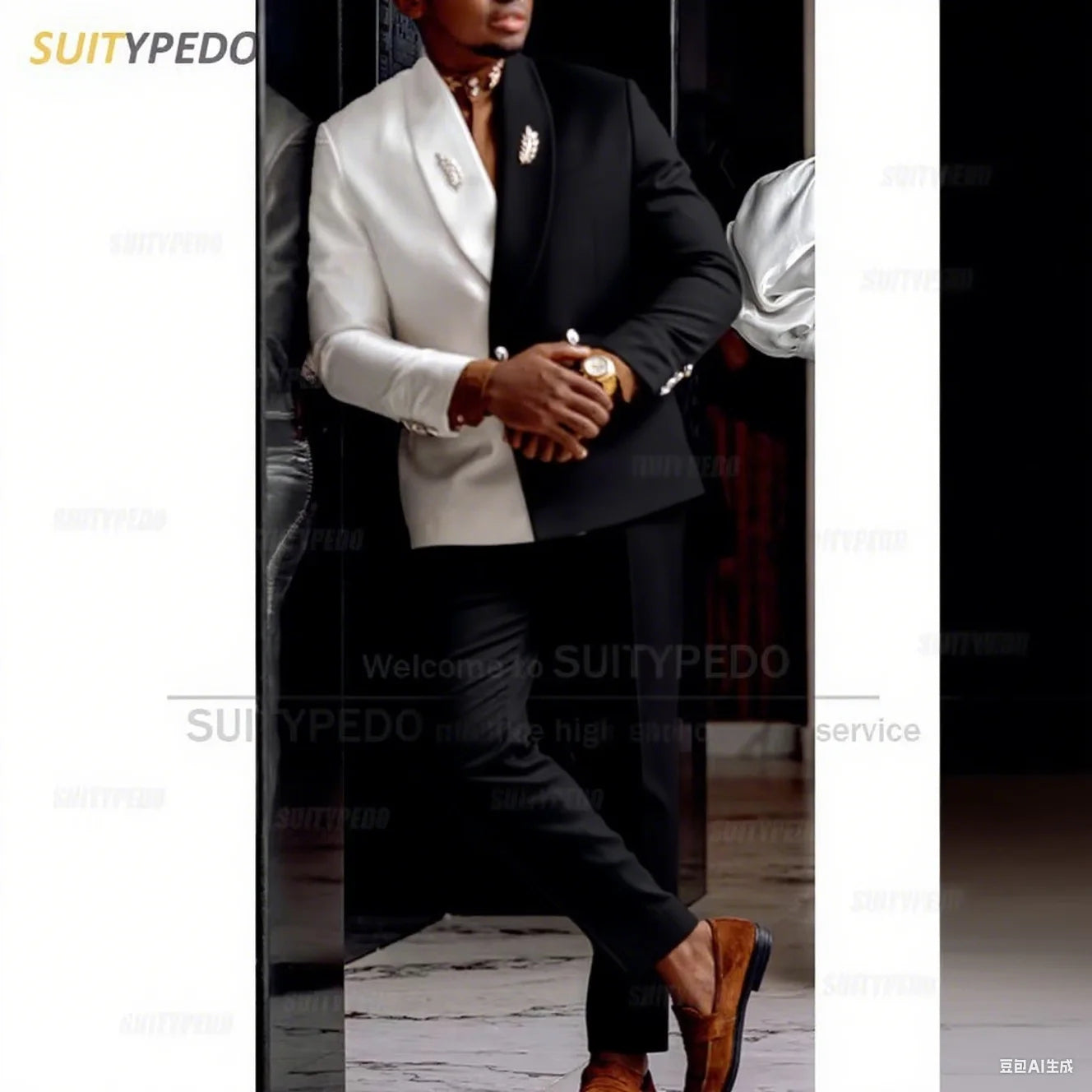 New Design 2 Piece Wedding Groom Suits Sets Fashion Shawl Lapel Double Breasted Blazer And Pants Formal Evening Tuxedos