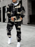 The new men's hoodie set for Spring and Autumn 2025 features a casual fashionable soft and comfortable 3D pattern print