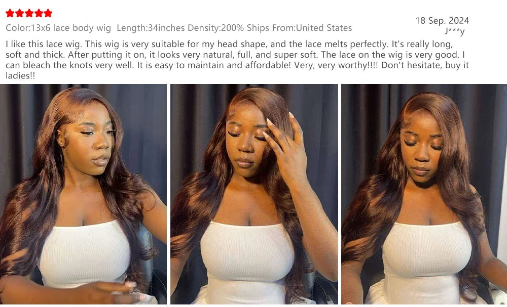 Body Wave Wig 46 Inches #4 Chocolate Brown Remy Hair 13x4 13x6 HD Transparent Lace Frontal Wigs Pre Plucked Human Hair For Women