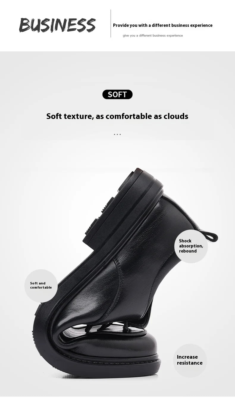 Men Plus Size Elevator Shoes 3/6/8CM Height Increase Formal Office Wedding Party Dress Heightened Shoes Casual Leather Oxfords