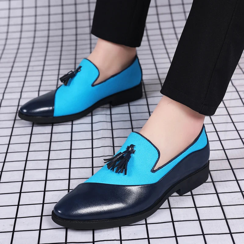 Fashion Business Dress Men's Shoes Wed Dress Shoe Slip on Casual Business Oxfords for Men Wedding Party Club Shoes Plus Size