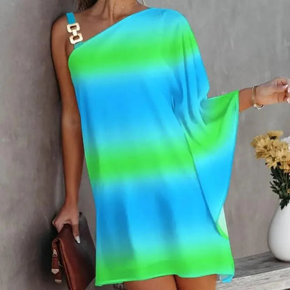 Summer Print Women Dress Fashion Sexy Loose Elegant Casual Dresses Female Office Clubwear Party Dress Robe Femme New