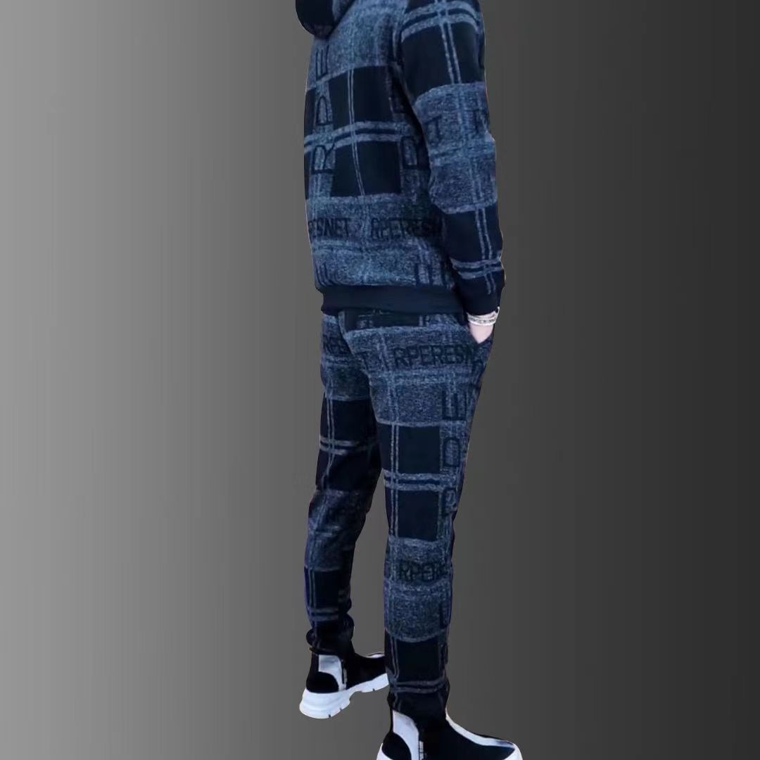 Men's Hoodie and Zipper Set Sportswear and Pants with Luxurious Logo Printed Lapel Jacket 2-piece Suit Outdoor Sports Set Hoodie