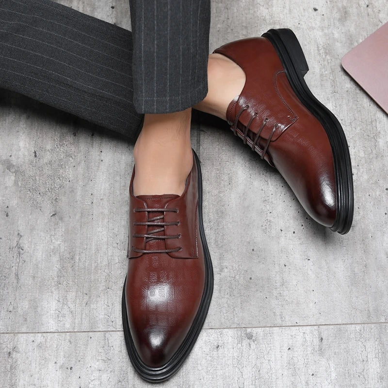 Elevator Shoes Men Dress Shoes 3/6/8 cm Men Formal Shoes Winter/Spring Classic Business Luxury Men Oxfords Footwear Suit Shoes