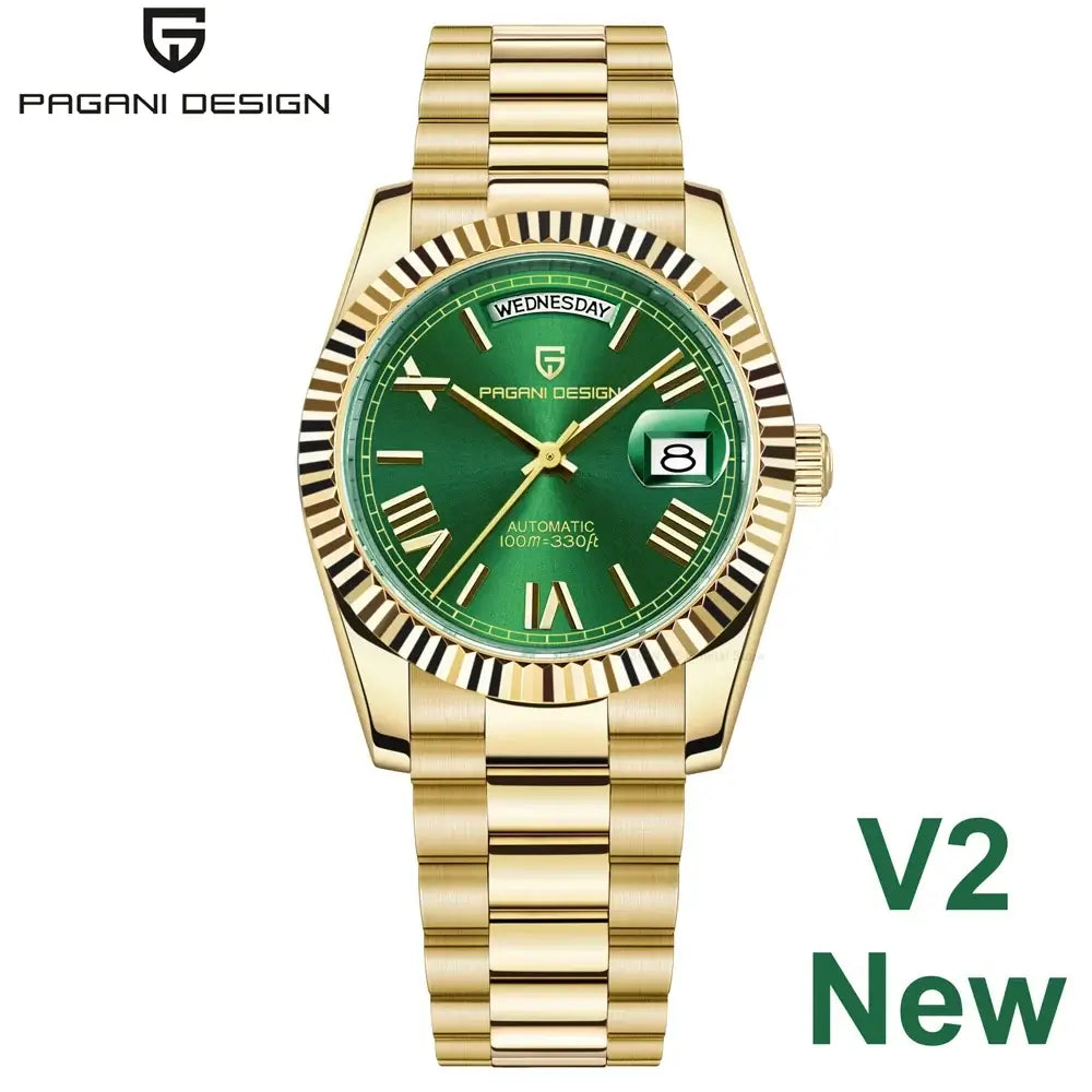 PAGANI DESIGN Neue luxuriöse Automatikuhr für Herren Mechanische Armbanduhr Saphirglas Wasserdicht Edelstahl Herrenuhr
