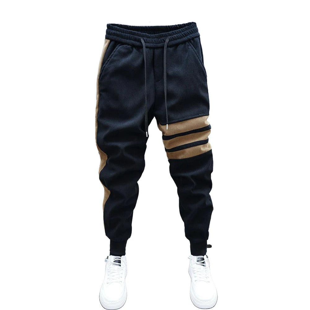 Patchwork Striped Harem Pants Fashion Casual Street Pencil Trousers Outdoor Joggers Sweatpants Luxury Brand Men's Clothing