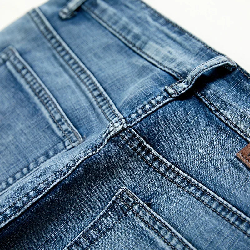 2025 Summer New Men's Denim Shorts Classic Black Blue Thin Section Fashion Slim Business Casual Jeans Shorts Male Brand