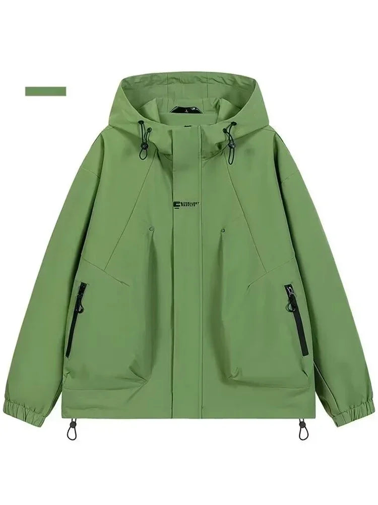 New Men's Outdoor Hooded Windbreaker Jacket Autumn Waterproof Hiking Bomber Jackets Women Trekking Softshell Coats