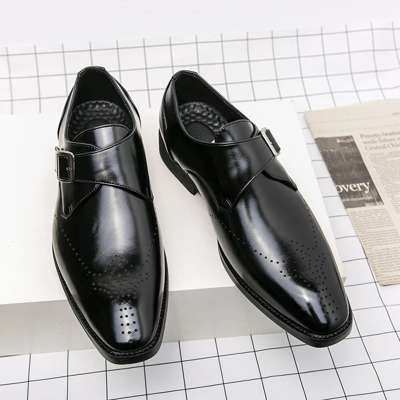 Men's Leather Slip-On Loafers – Casual Dress Shoes