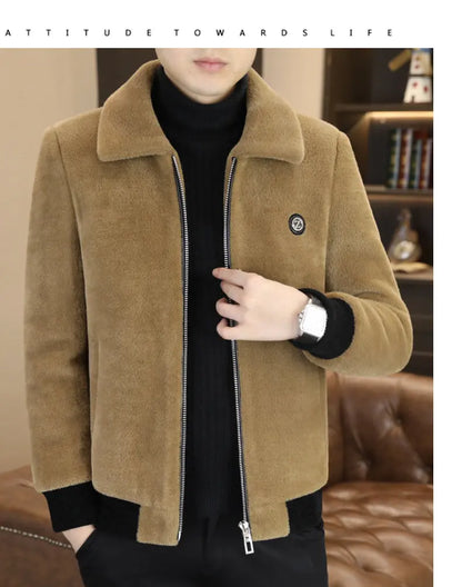 Winter Faux Fur Jacket for Men Thick Warm Fur Integrated Jacket High-quality Casual Business Windbreaker coats men clothing