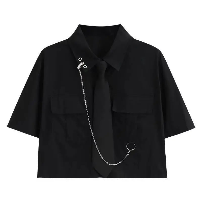 Women's Summer New In Fashion Irregular Dress Matching Set Korean Elegant Short Sleeve Shirt+Strap Skirt Two Piece Suit