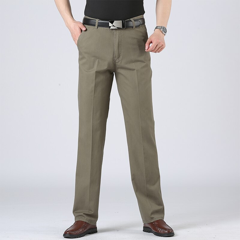 Summer Thin Men&#39;s Suit Pants Cotton Elastic Office Casual Comfort Straight Leg Pants Men&#39;s Pants