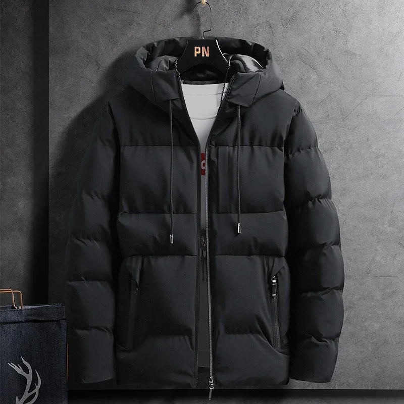 Winter Parkas Jacket Men Warm Thick Windproof Coats Fashion Casual Solid Color Parka Outwear Hooded Jackets for Men Parkas