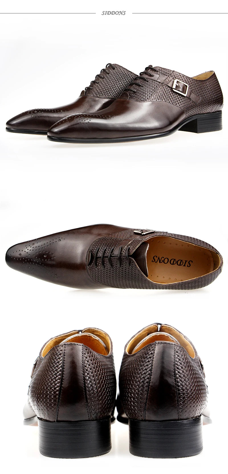 Herren Anzugschuhe aus echtem Leder, modische Business-Schuhe, Herren Hochzeitsschuhe, Loafer, Webmuster, Schnürung, tägliche Brogue-Schuhe