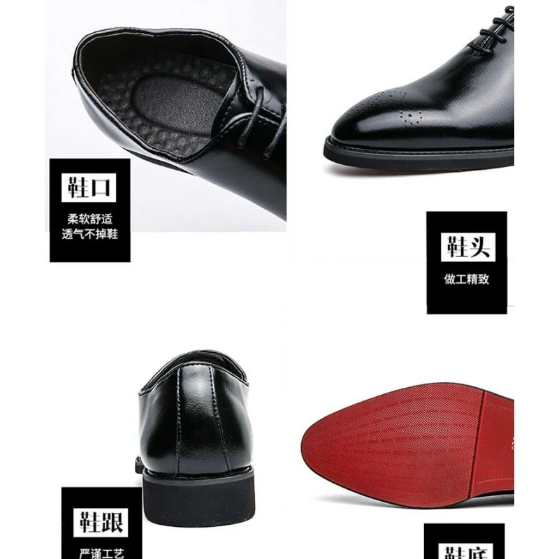 Neue rote Sohle Brogue Schuhe Herren Schwarz Business Herren Formelle Schuhe Schnürung Runde Zehen Frühling/Herbst