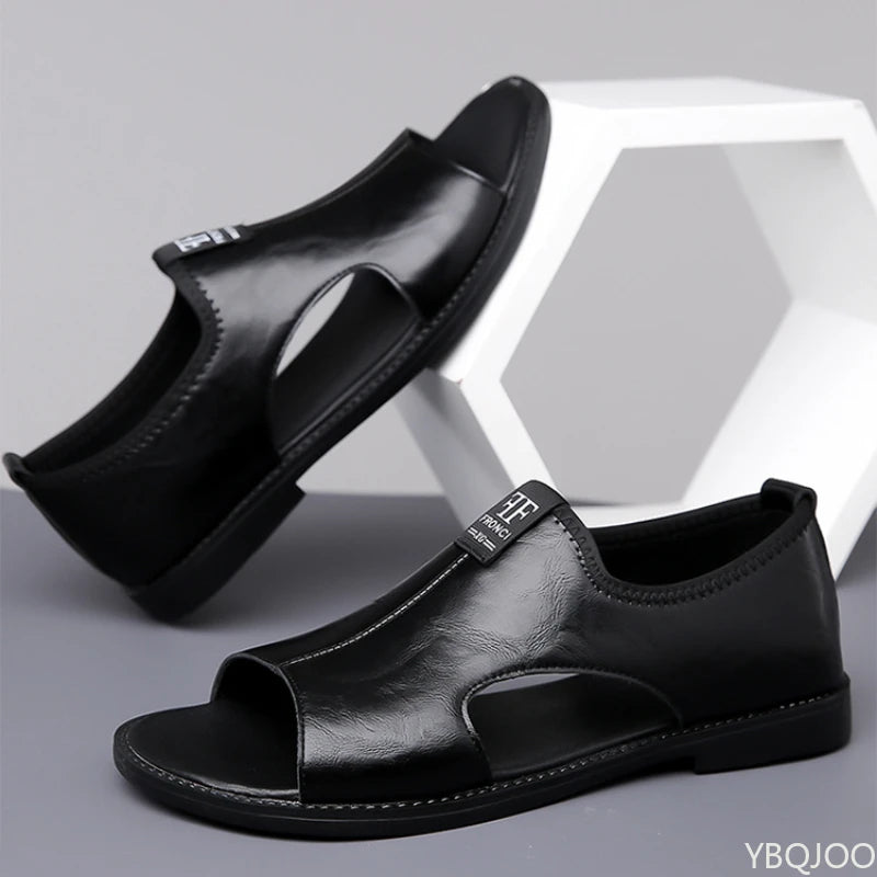 Roman Sandals Summer new Men's Shoes Casual anti-skid driving leather shoes Breathable trendy soft soled Male sandals Homme