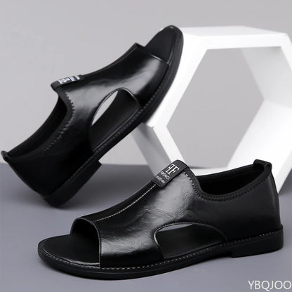 Roman Sandals Summer new Men's Shoes Casual anti-skid driving leather shoes Breathable trendy soft soled Male sandals Homme