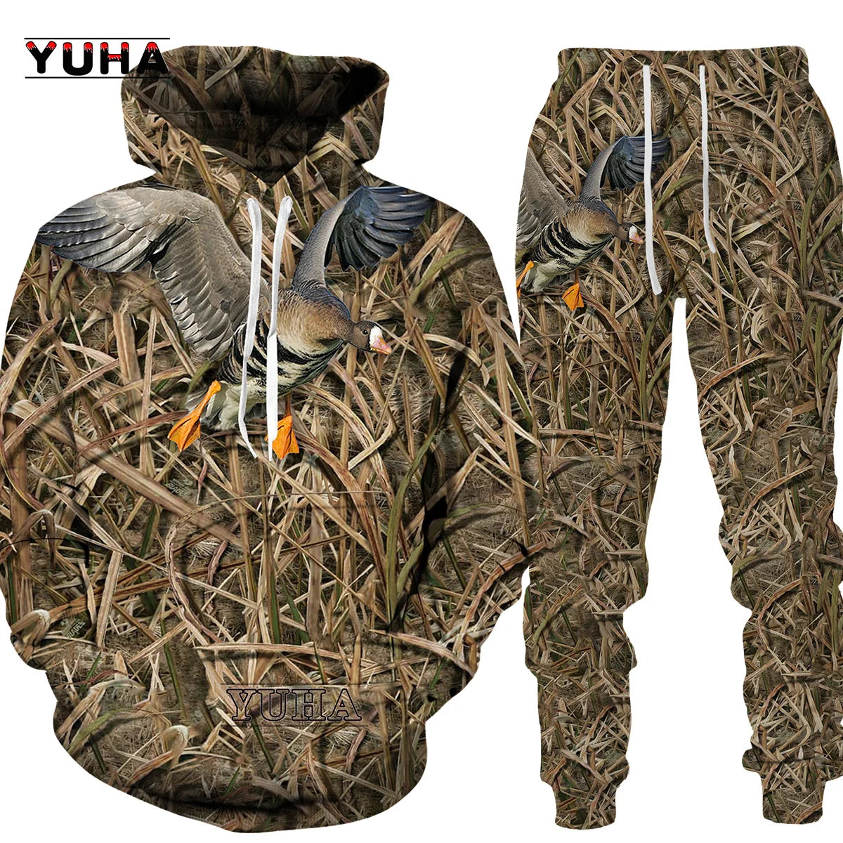 Casual Camouflage Hunting Animal Wild Wolf /fox  3D Hoodie Sweatshirt / Men's Tracksuit 2 Piece Set Sportwear Men Clothing Suit