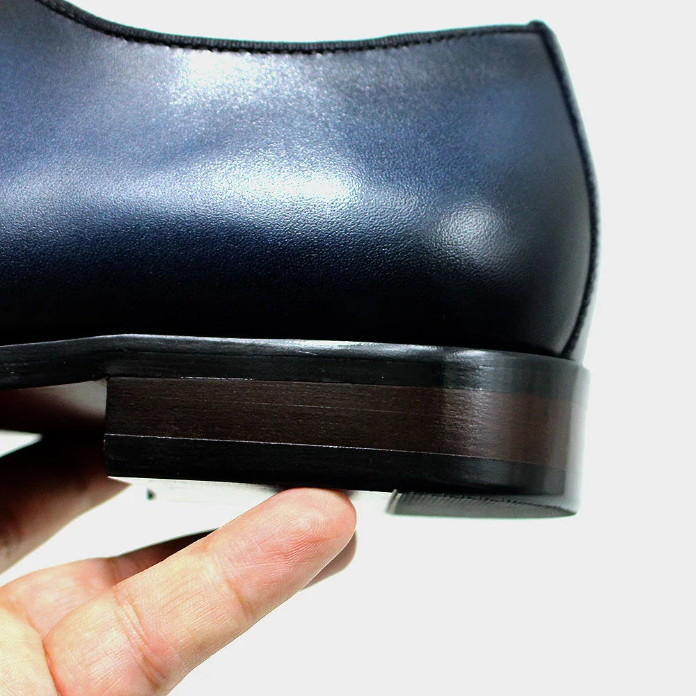 Italienische Herren-Business-Schuhe Echtes Leder Handgefertigt Klassische Whole-Cut Oxford Schnürschuhe für Herren